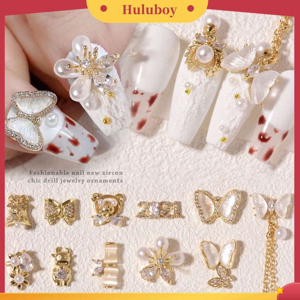 Huluboy Huluboy♡ Butterfly Berlian Imitasi Bentuk Kupu-Kupu Untuk Dekorasi Nail Art
