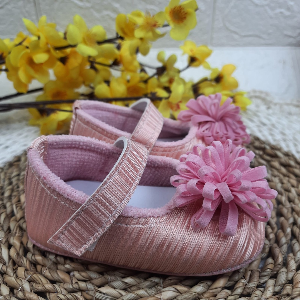 mandirishoestore-SEPATU  ANAK BAYI PEREMPUAN BUNGA MEKAR ALBANY 0-12 BULAN LPY03