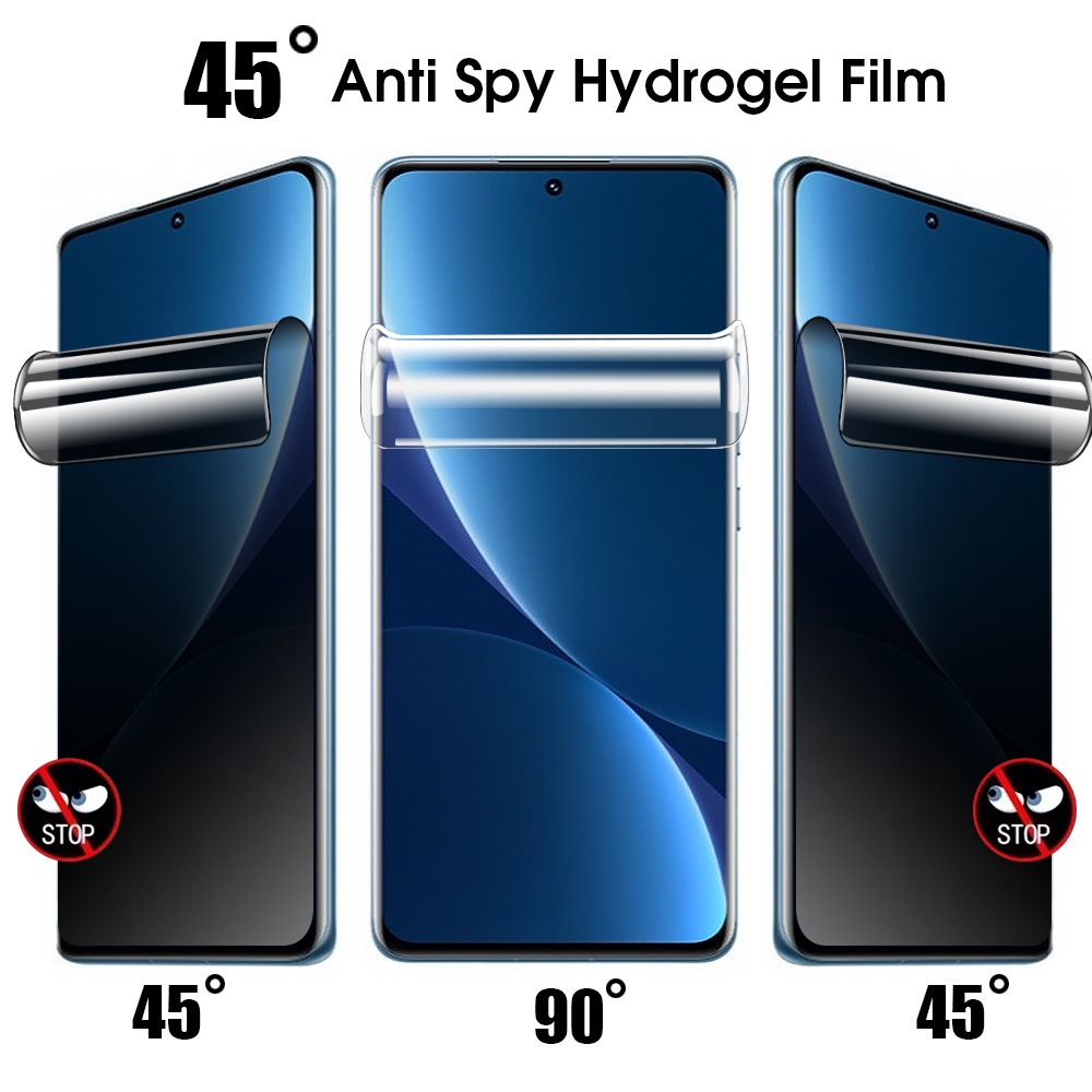 Film Hydrogel Pelindung Layar Ultra Tipis Anti Intip HD Untuk Xiaomi 12 / 12X / 12Pro