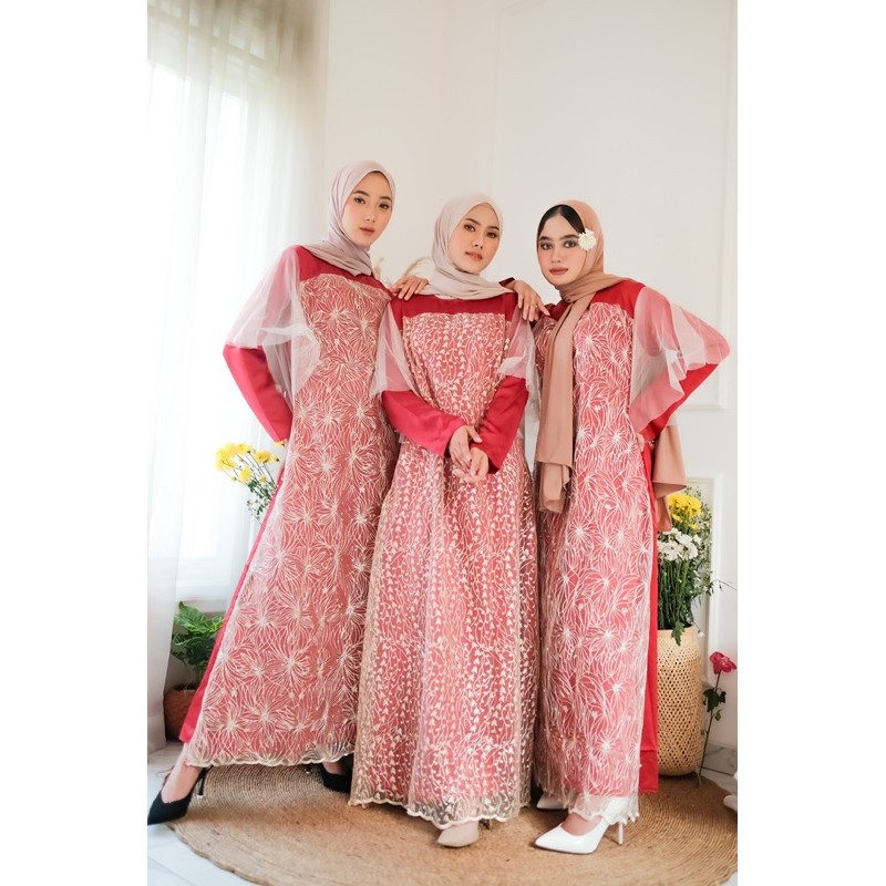 Anisa Dress,  Baju Gamis Wanita Terbaru 2021 Pakaian Muslim Wanita Syari Dress Lebaran Maxmara Silk