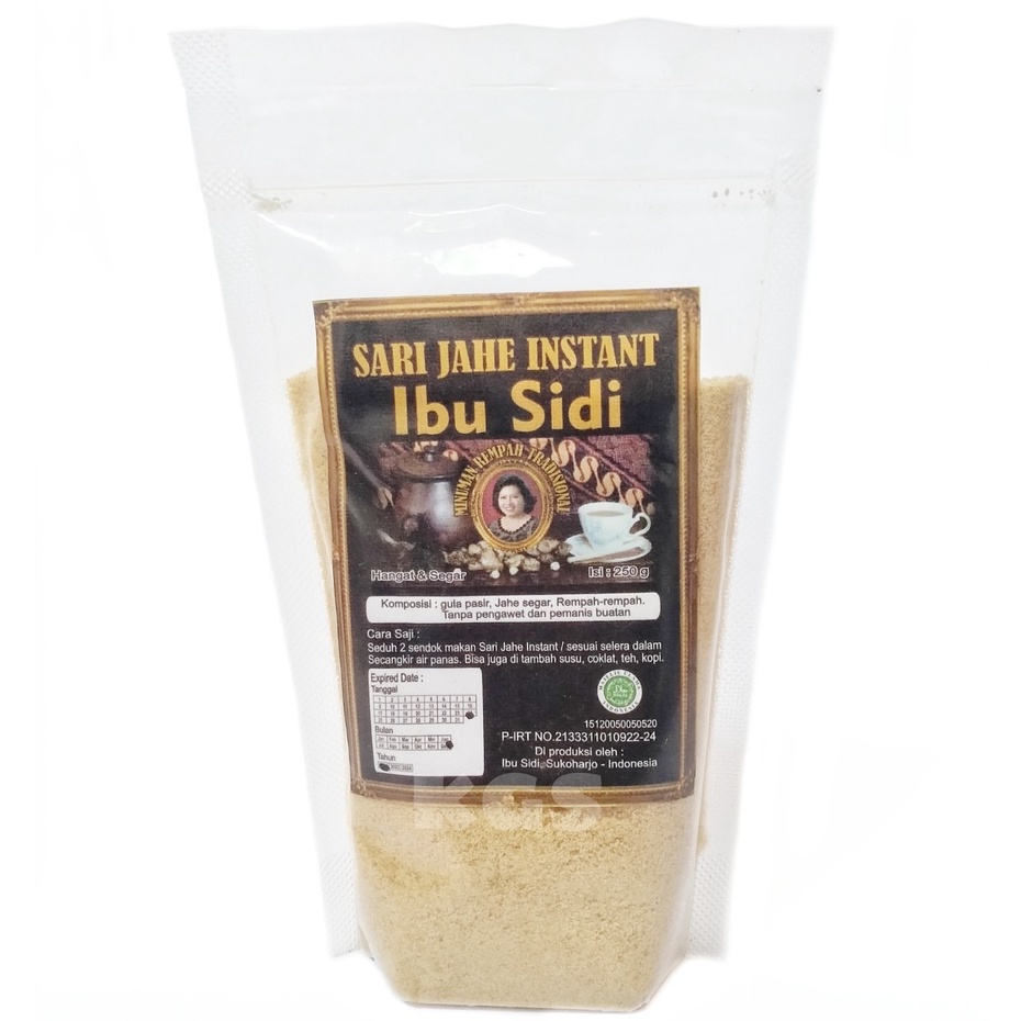 

SARI JAHE INSTANT MINUMAN JAHE INSTANT IBU SIDI 250GR
