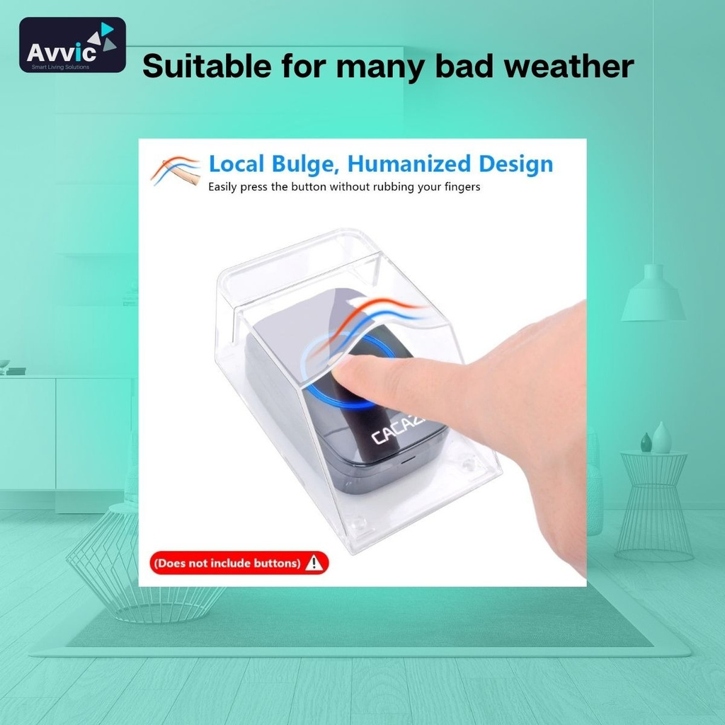Avvic x Rain Cover Tutup Pelindung Bel Rumah Outdoor Waterproof Cover for Wireless DoorBell Transparan