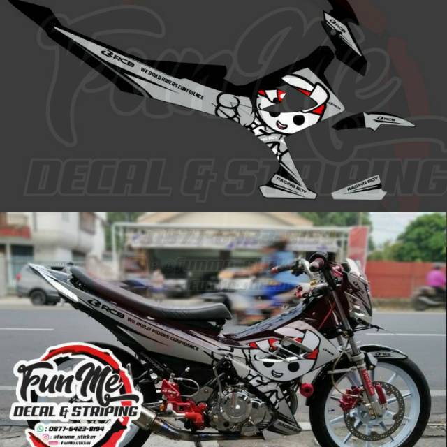 Striping Sticker motor Suzuki Satria FU 150 facelift Motif RCB