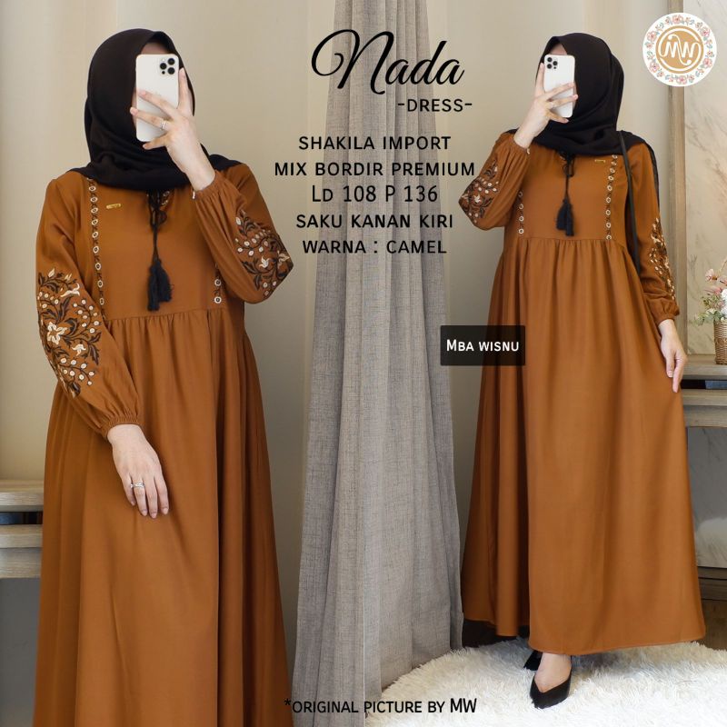 BAJU GAMIS LEBARAN TERBARU DRESS IMPORR PREMIUM NADA DRESS ORI BY MBA WISNU DRESS LD BESAR TERBARU B