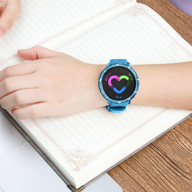 Case Bumper Pelindung Dua Baris Berlian Bahan PC Ukuran 44mm 40mm Untuk Samsung Galaxy Watch Active 2