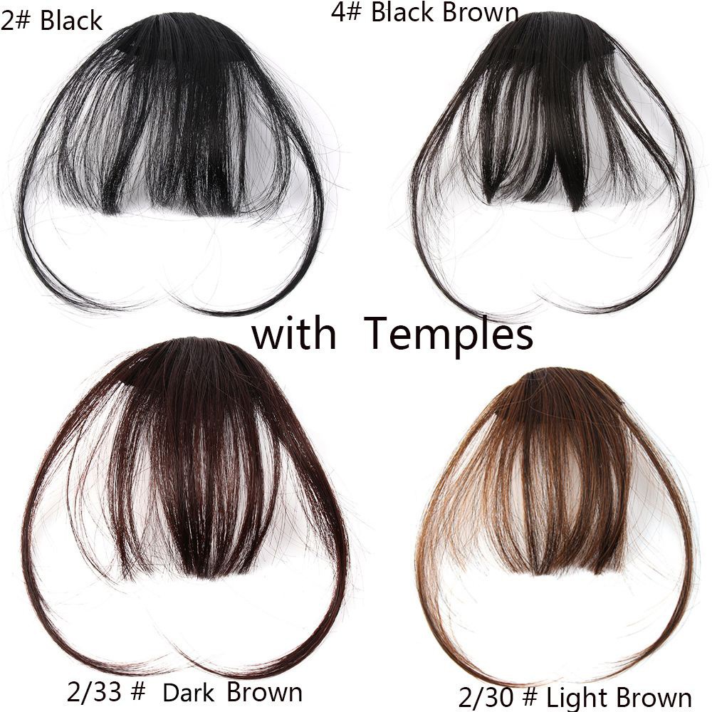 Rambut Poni Depan Lurus Bahan Sintetis Tipis Natural Warna-Warni Gaya Korea Untuk Wanita