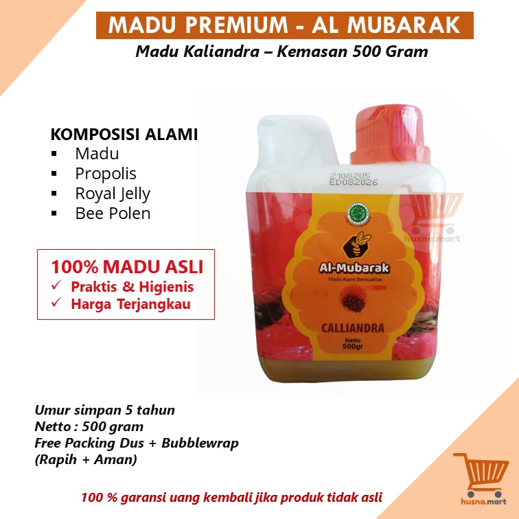Madu Kaliandra Al Mubarak kemasan 500 gram Asli Murni
