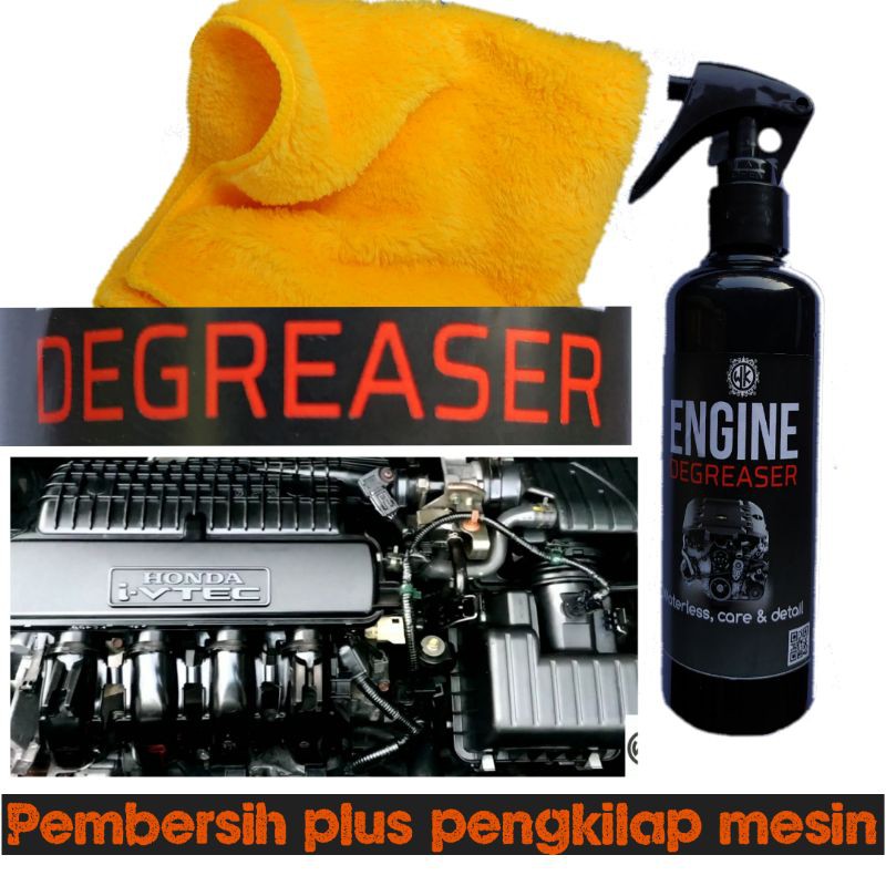 engine degreaser pembersih mesin mobil 250 mili plus kain micro david palmer kain poles super lembut