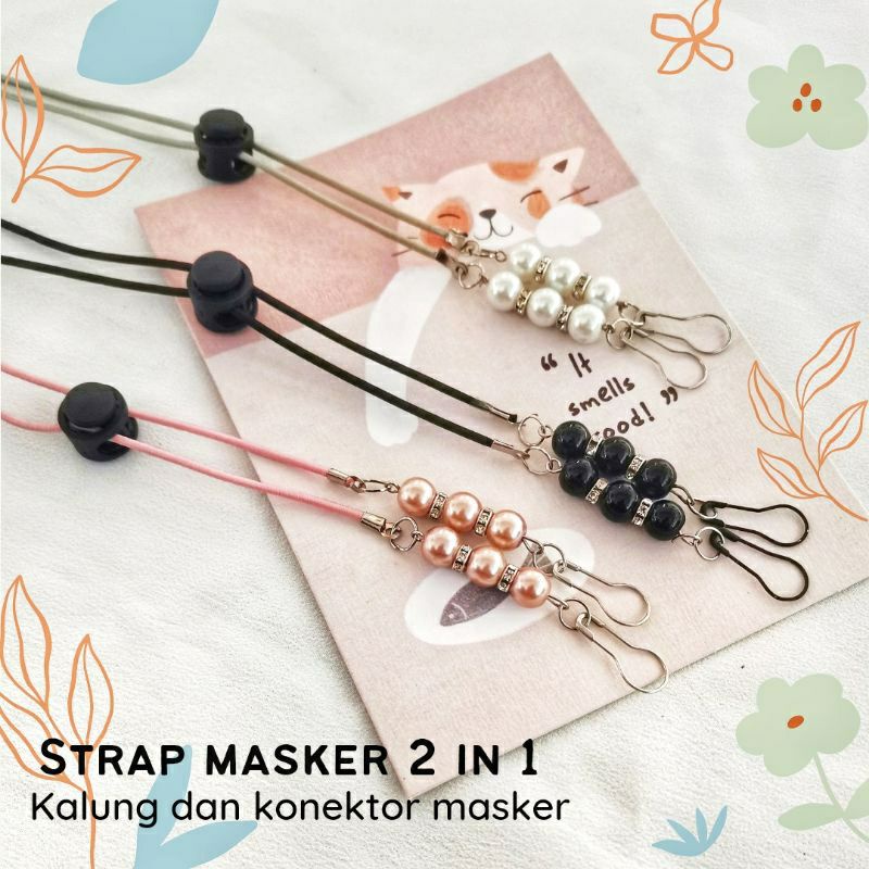 Strap Masker 2in1- Stopper Hiasan Karakter Lucu - Pengait Besar