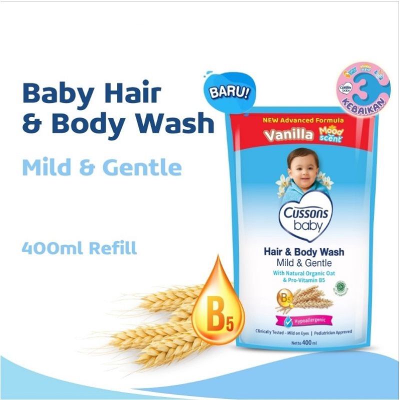 Cussons Hair and Body Wash 400 ml 400ml Sabun Mandi Bayi