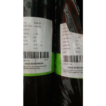 Kain Sifon Silky jetblack plat HIJAU ROLLAN (isi ½ ROLL) 12,5y muat 1kg