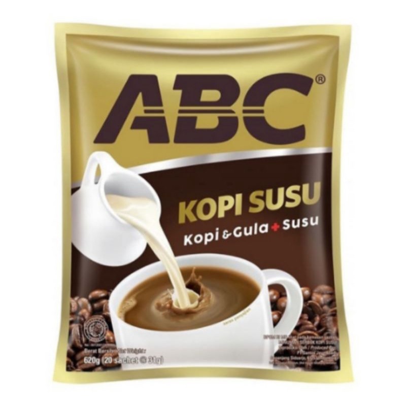 

KOPI INSTAN INSTANT ABC KOPI SUSU KOPI & GULA & SUSU KEMASAN SACHET 30GR x 10 PCS - Kemasan Renceng Isi 10 Sachet x 30 Gram