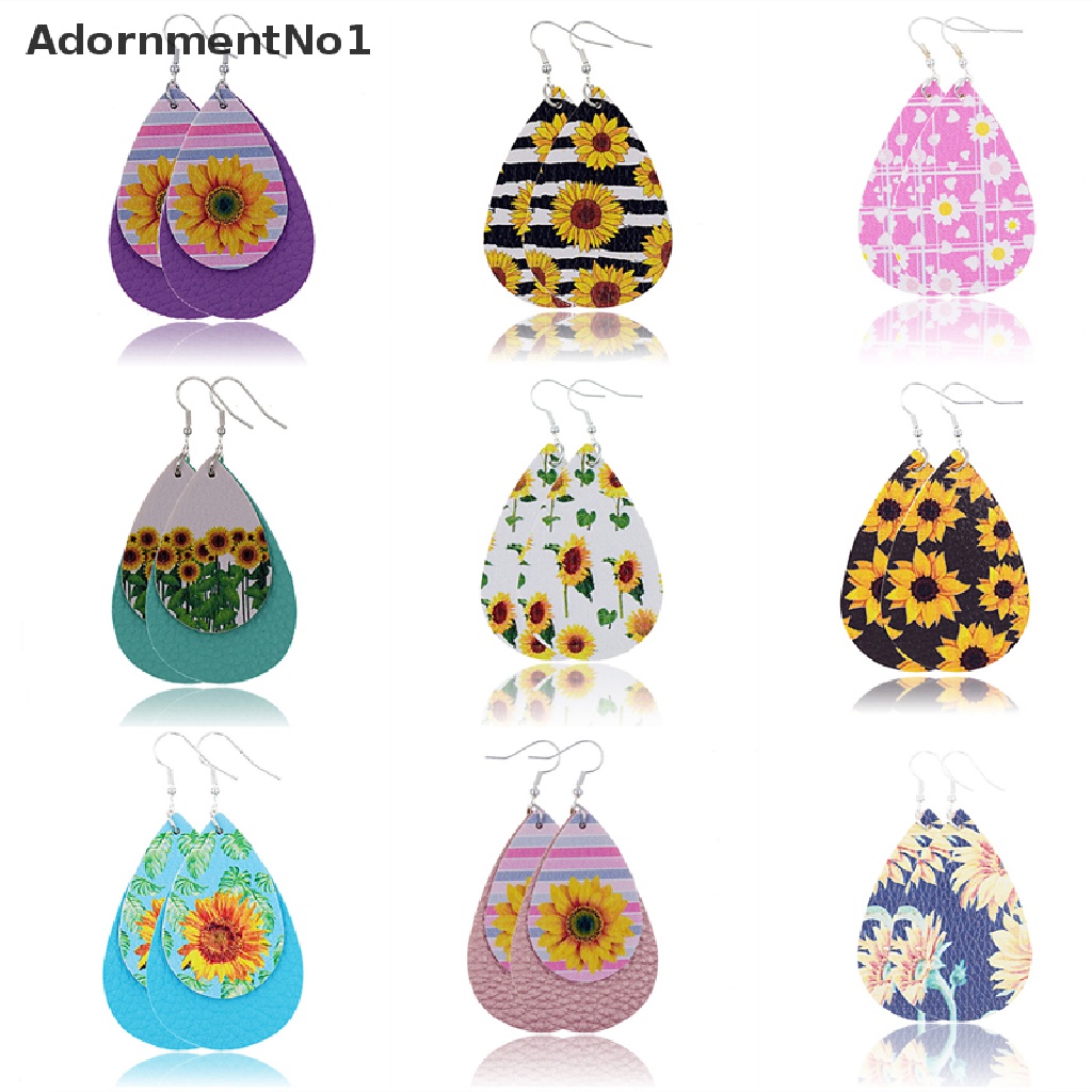 (AdornmentNo1) Anting Tusuk Gantung Bentuk Tetesan Air Bahan Kulit Imitasi Untuk Wanita