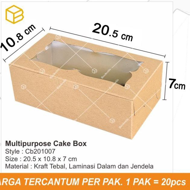 

qwp>.898CG Dus Kue Box Brownies Packaging Roti Kotak Laminasi | CB201007