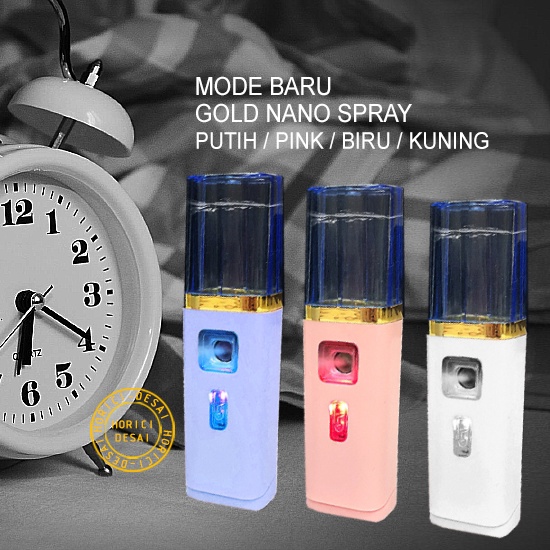 Mode Baru Gold Nano Spray Pelembab Wajah Handheld USB Semprotan Nano