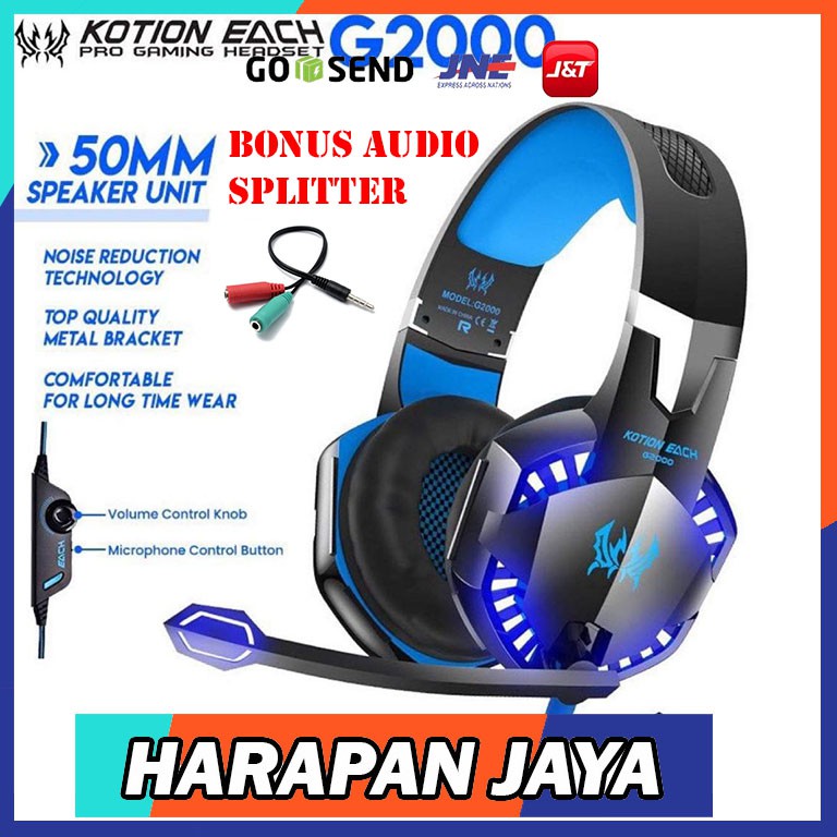 Headphone Kotion Each G2000 Gaming Headset Super Bass with LED Light