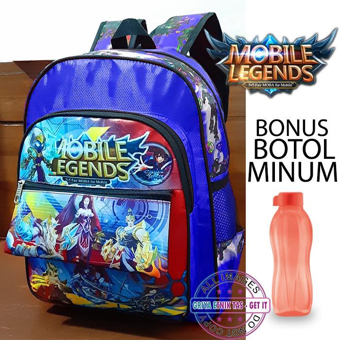 Tas Sekolah SD Ejen Ali Ransel Anak Laki laki BONUS BOTOL Mobile Legend