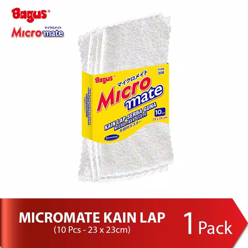 Bagus Micromate Kain Lap Serbaguna 10's Tipe 308 (23 X 23 Cm)