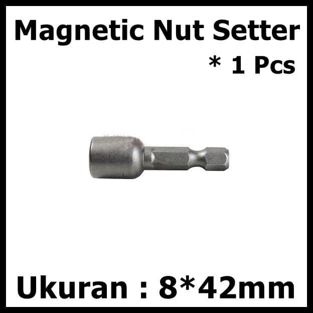 Mangnetic Nut Setter 1/4 x 8mm x 42mm Bor Roofing Hex SDS