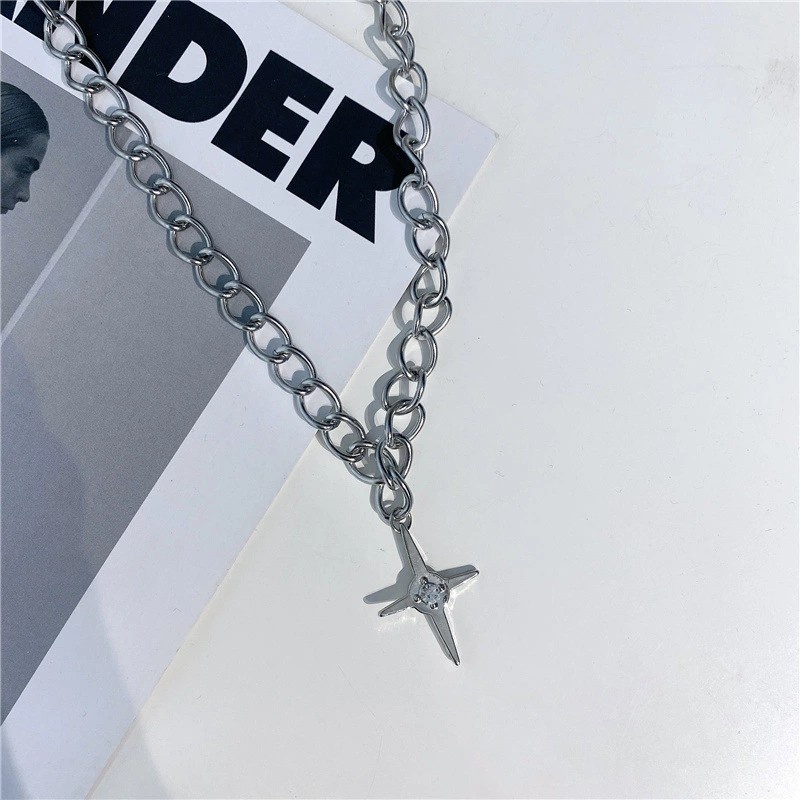 Necklace Accessories Trendy Personality Zircon Cross Clavicle Chain