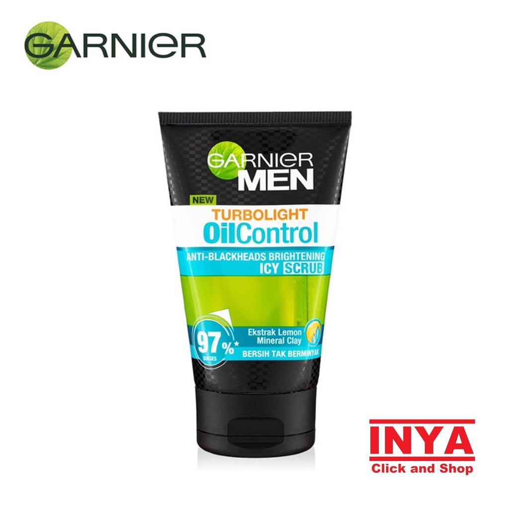 GARNIER MEN TURBOLIGHT BRIGHTENING ICY SCRUB 100ml - Sabun Muka