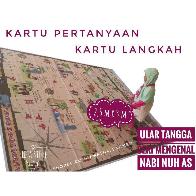 [2,5 m x 3 m] Ular Tangga Anak Sholeh Seri Mengenal Nabi Nuh As Ukuran L Karpet Jumbo Raksasa