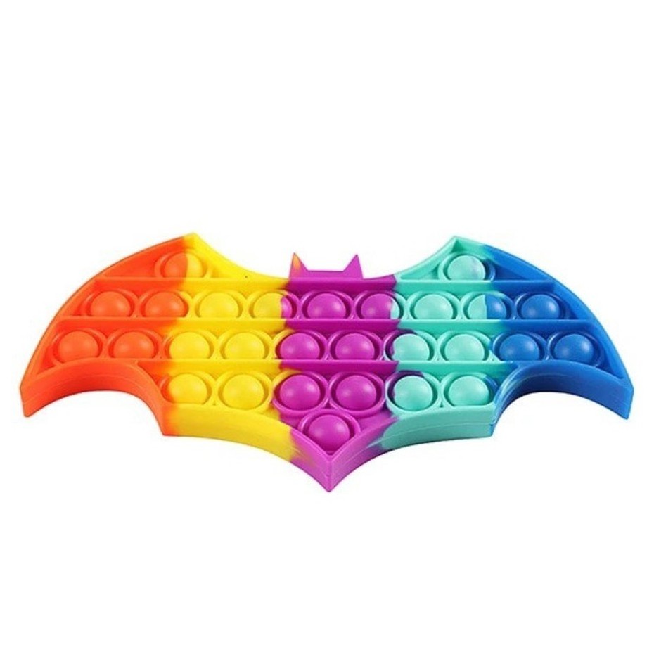 Mainan Pop It Fidget Toys Medium Rainbow BTS / Cetekan Squishy Bubble (KEKINIAN & MENYENANGKAN)-BATMAN RAINBOW
