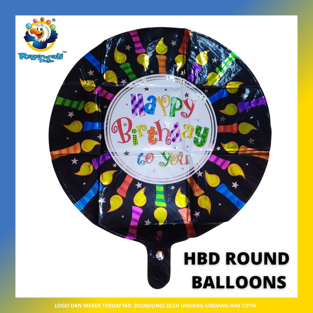 RAJAWALI TOYS HBD ROUND BALLOONS/ BALON ULTAH/BALON PARTY