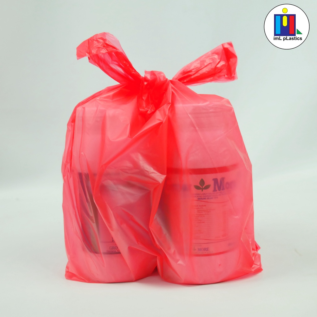 KRESEK / TAS PLASTIK HDPE MERAH 21 x 03 - isi 50 lembar