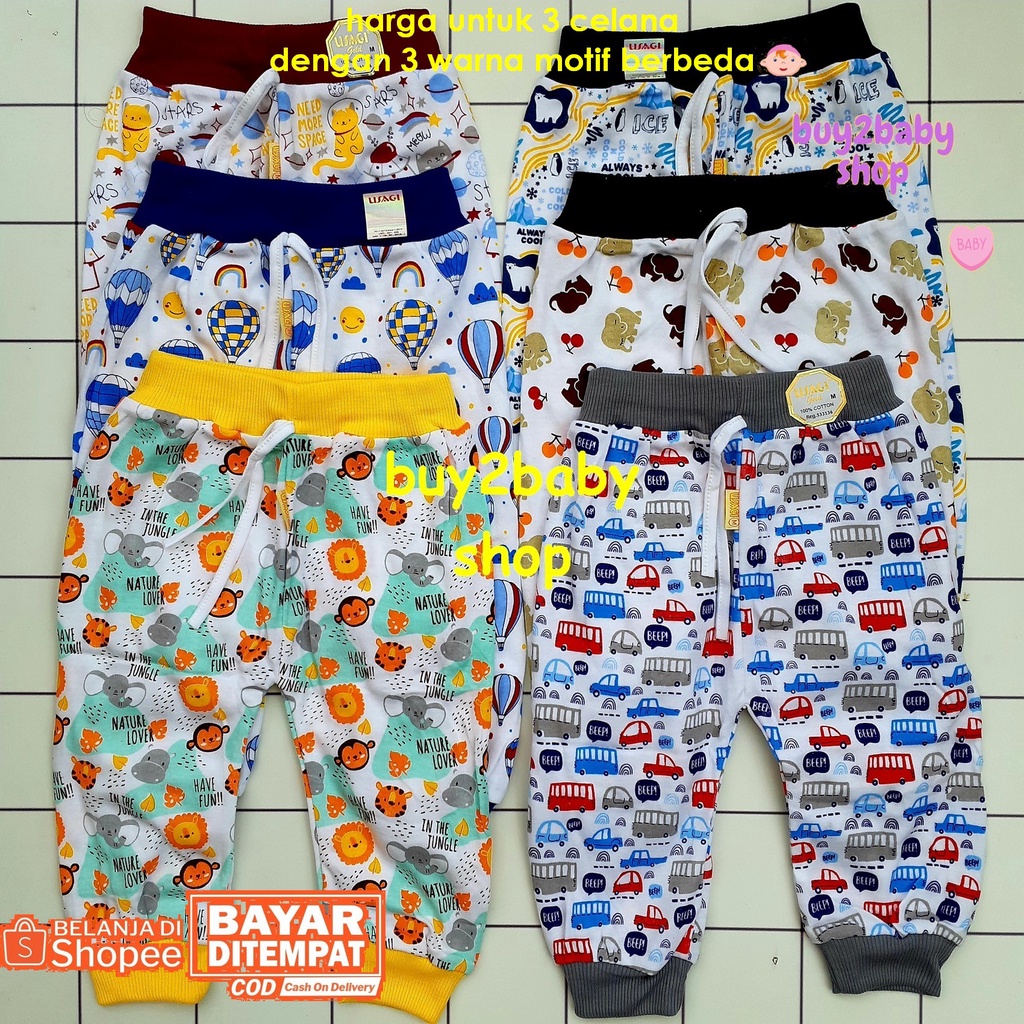 Celana panjang anak model boxer full color print motif USAGI usia 1-3 Tahun 3 PCS