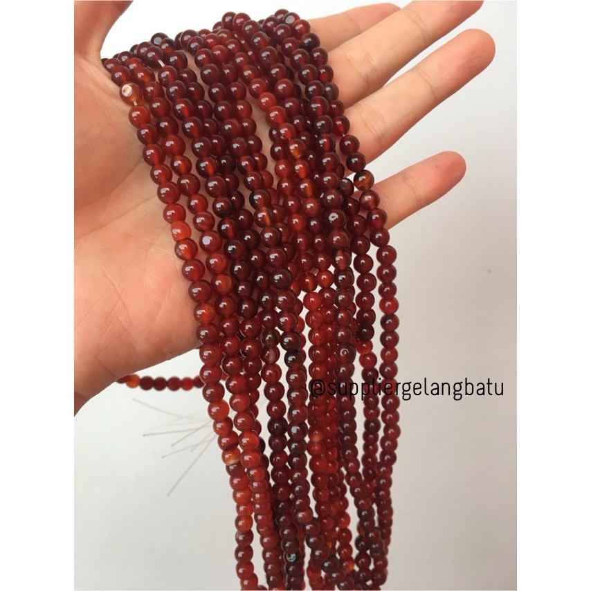 rare manau merah red garnet natural stone 6mm limited edition akik bahan renceng batu alam fashion