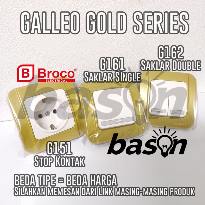 BROCO Galleo Gold / Emas G151 | Socket Outlet - Stop Kontak