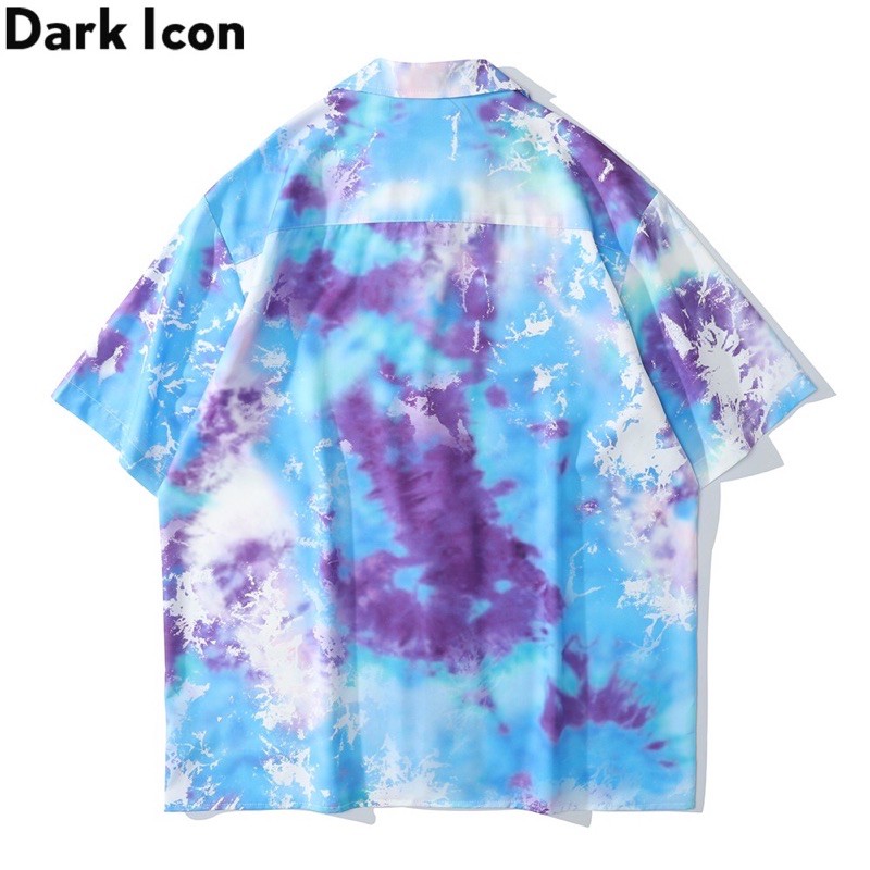 KEMEJA TYE DIE ABSTRAK IMPORT PRIA KOREA JEPANG AMERIKA HAWAI ORIGINAL M-2XL HN12