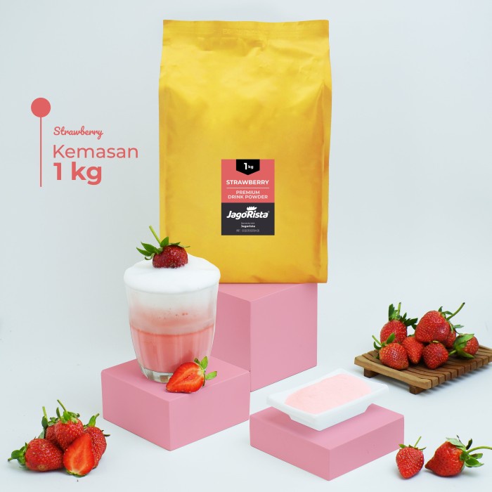 

DISKON - (BISA COD) Premium GOLD Strawberry Powder (Bubuk Minuman/Powder Drink)