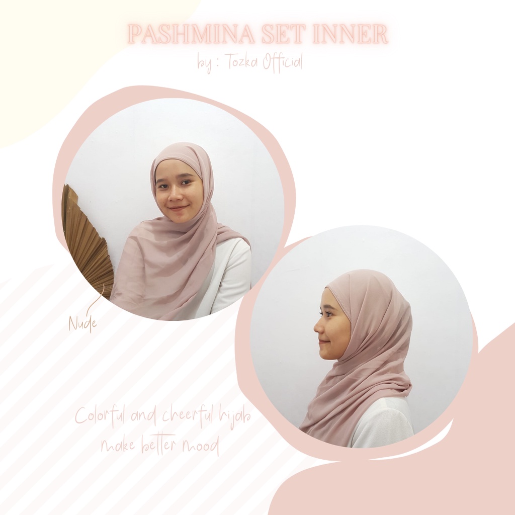 [Tozka] Pashmina set inner I Pashmina instan I hijab set ciput