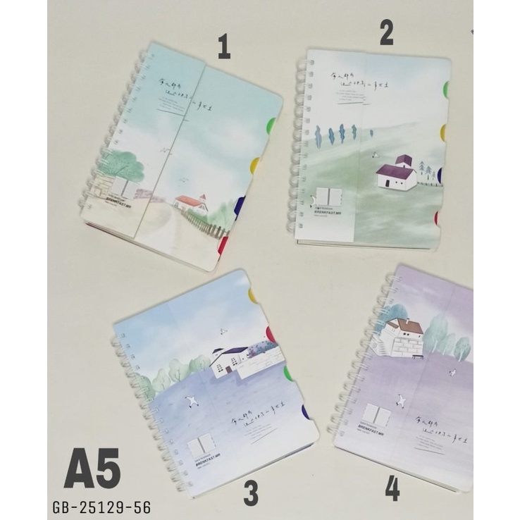 

SJS Notebook Spiral A5-110Lbr+Index Hard Cover/Buku Spiral/Ring Book