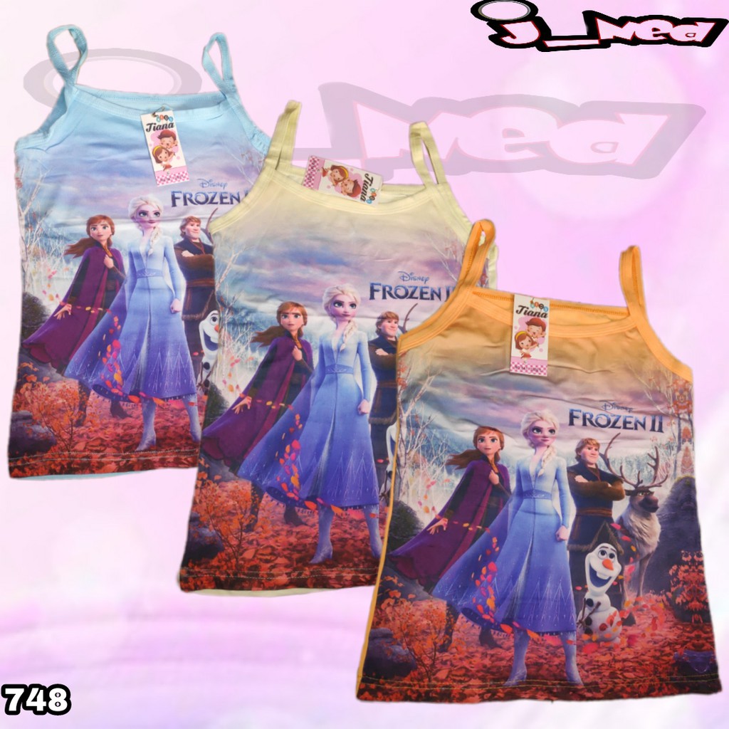 J748 | SINGLET TANKTOP TALI ANAK MOTIF FROZEN | KAOS SINGLET ANAK TANGTOP |  ART 646