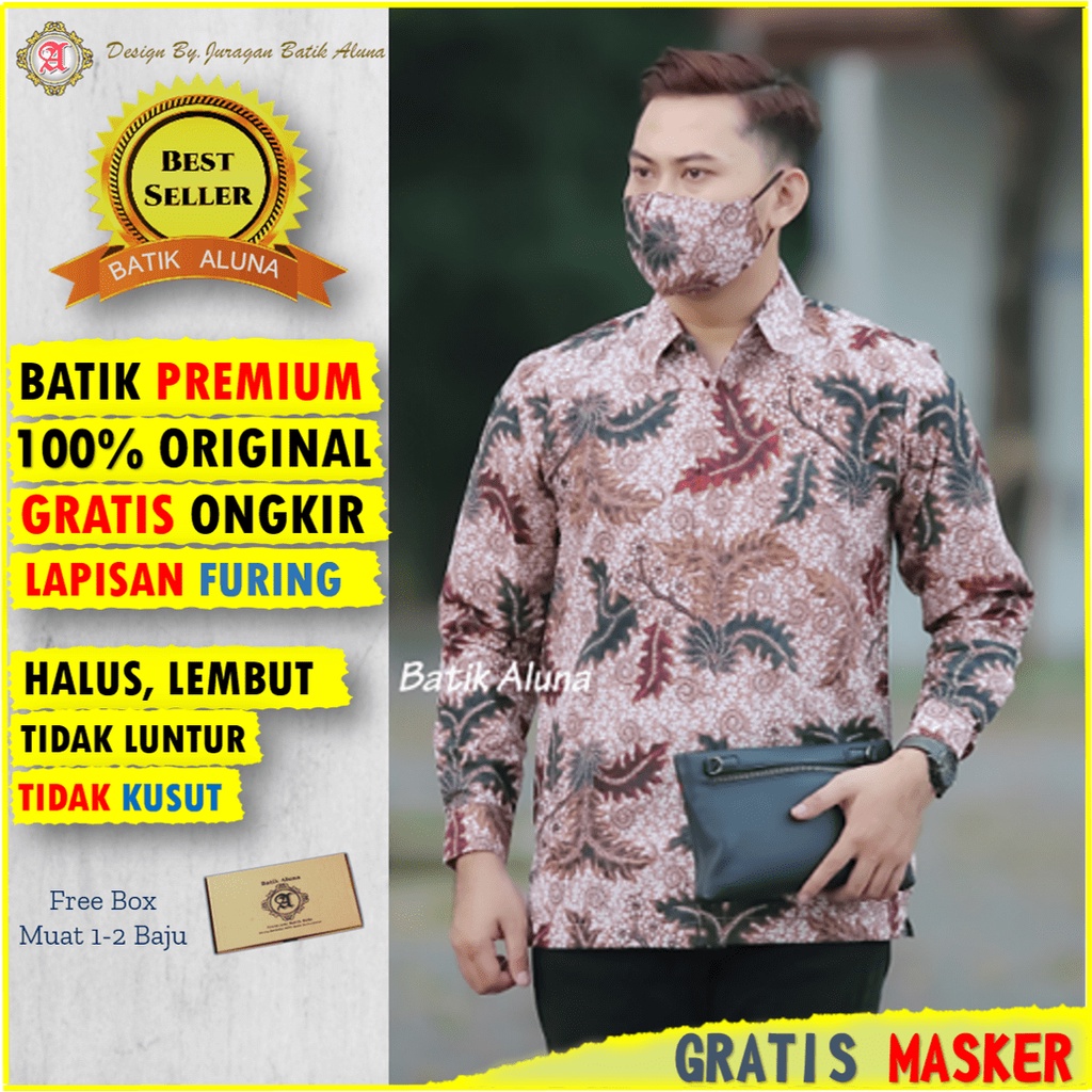 Batik Keris Pria Lengan Panjang Premium Kemeja Batik Pria Lengan Panjang Modern Atasan Batik Pria Le