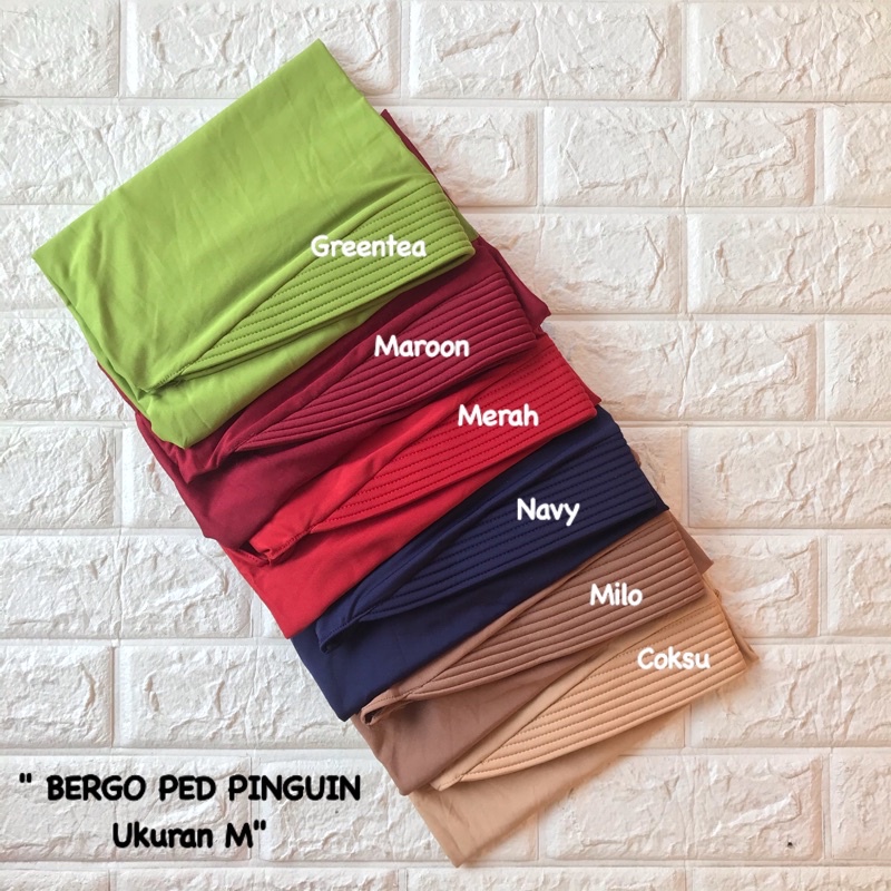 HIJAB PED PINGUIN BAHAN JERSEY MENUTUP DADA UKURAN L / JILBAB BERGO MURAH / BERGO JERSEY