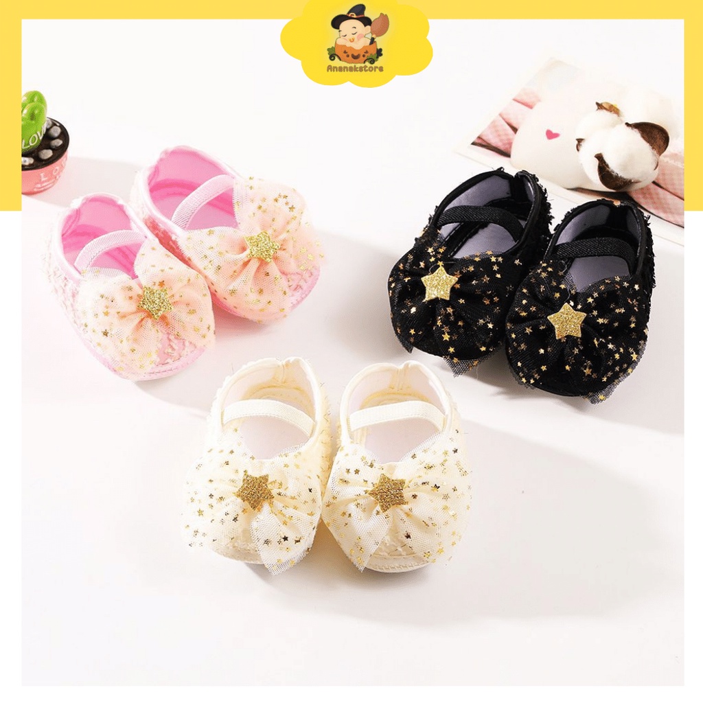 Sepatu bayi Perempuan lucu Motif Bunga Pita / Sepatu PREWALKER bayi Perempuan