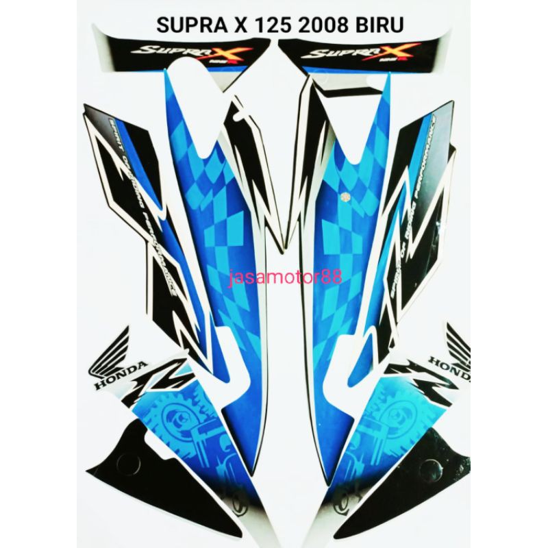 LIS STRIPING STIKER SUPRA X 125 TAHUN 2008 WARNA BIRU