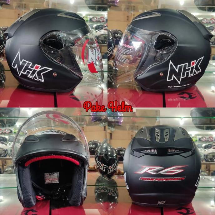 HELM NHK R6 SOLID HITAM DOFF R 6 Termurah
