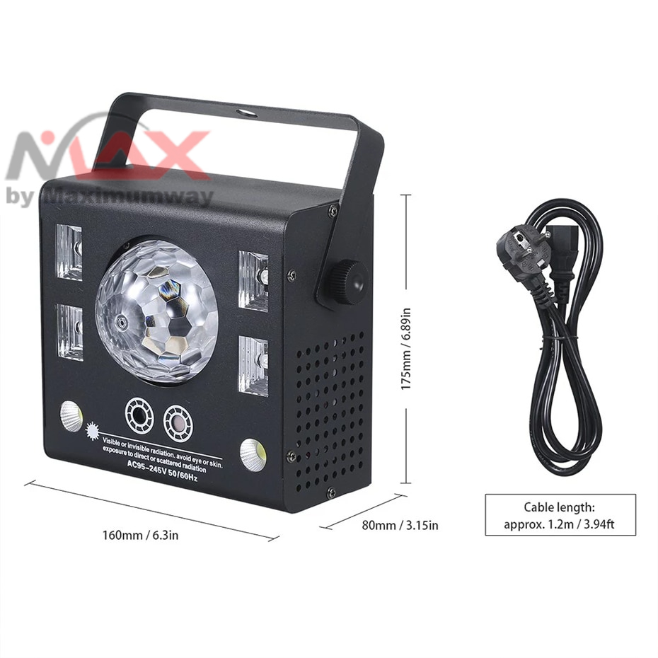 Proyektor Laser Panggung 4 in 1 untuk Pesta DMX 512 efek lengkap lampu sorot disco DJ lampu Led Hias pesta sensor suara DMX512 port ALIEN 50W 4in1 Remote DMX Stage Laser Projector Strobe Magic Ball Lighting Effect DJ Disco Party Holiday Wedding UV Black