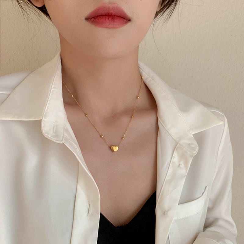 [ Bayar Ditempat ] Kalung Wanita Titanium Rose Gold Anti Karat Zircon / Accesories Wanita Kalung Korean Style / Kalung Aesthetic / COD