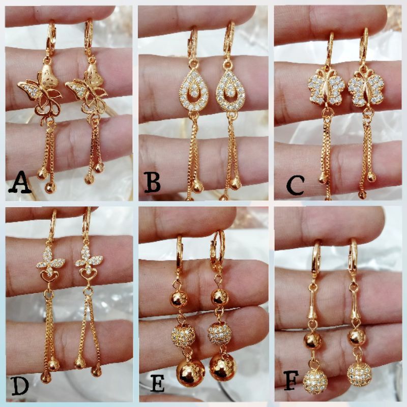 Anting Jurai xuping wanita berlapis emas dengan mata zircon