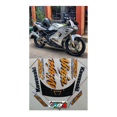 STRIPING NINJA RR SILVER TAHUN 2008 STIKER STANDAR ORI KAWASAKI