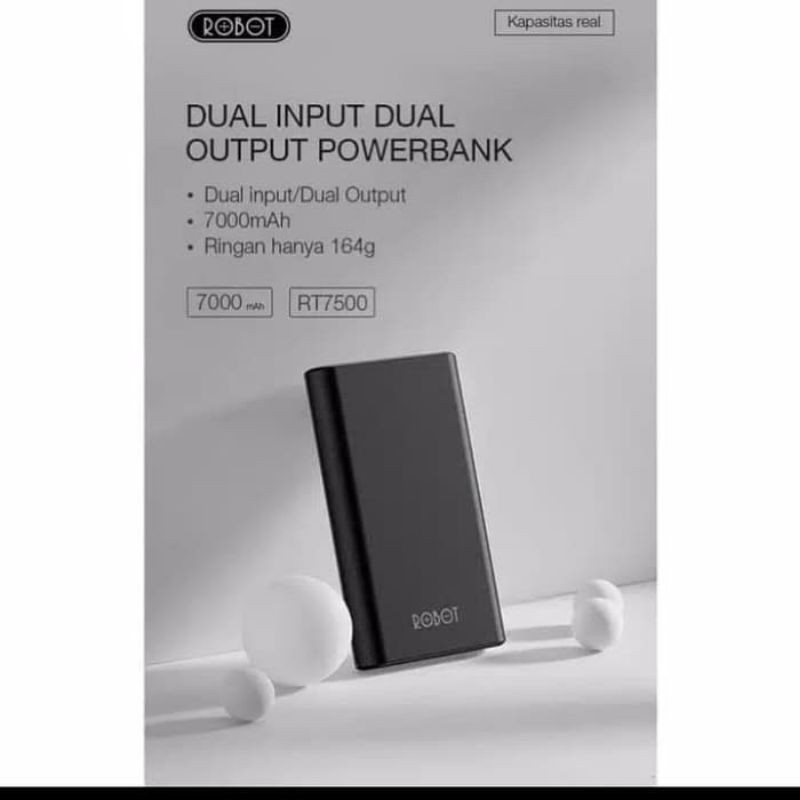 ROBOT POWERBANK RT130-10000MAH RT7500 7000 MAH RT7200 6600mah DUEL OUEPUT ORIGINAL