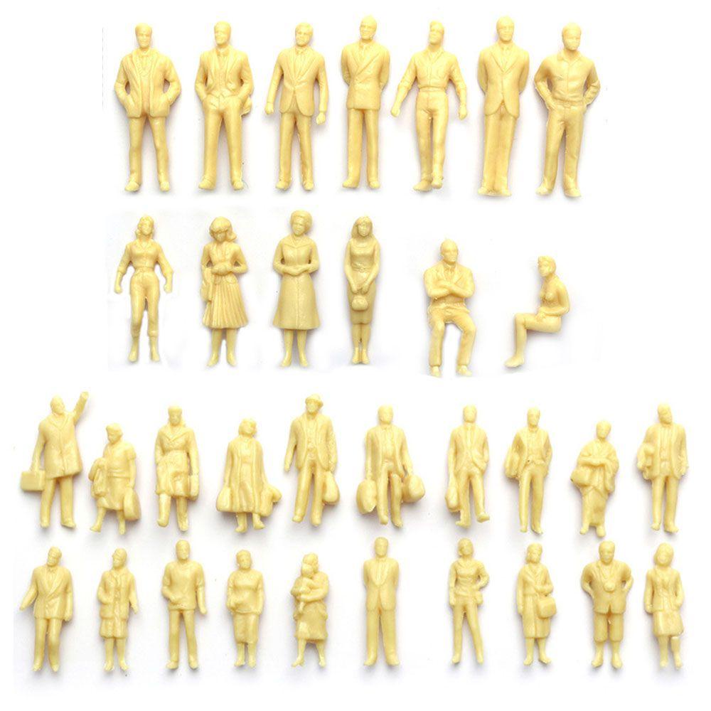 Populer 100Pcs Model Building People Home Decor Mainan Karakter DIY Arsitektur Warna Kulit