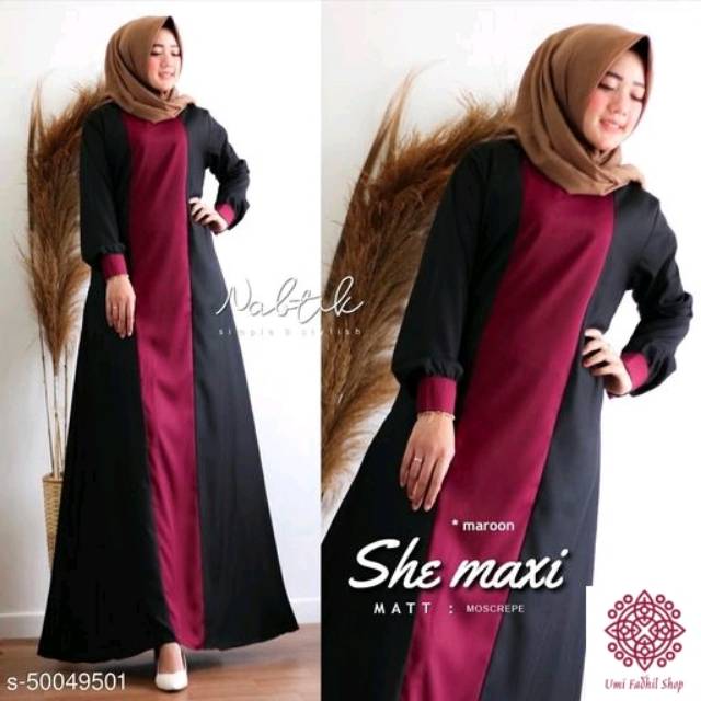 Kyoko Fashion Dress Wanita Muslim Dress Maxi