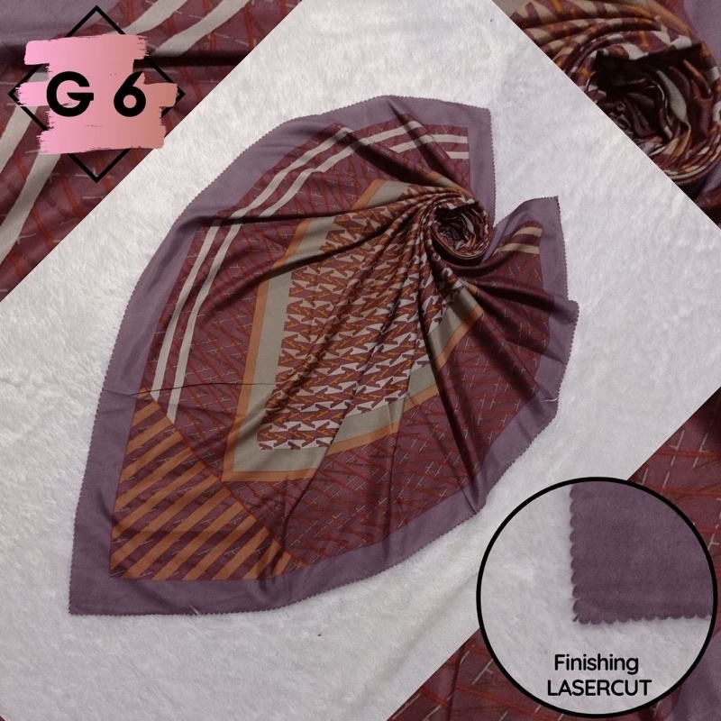 Hijab Segiempat Pollycotton Jilbab Square Hijab motif Laser cut Voal Kerudung Umama Original nathais-G 6
